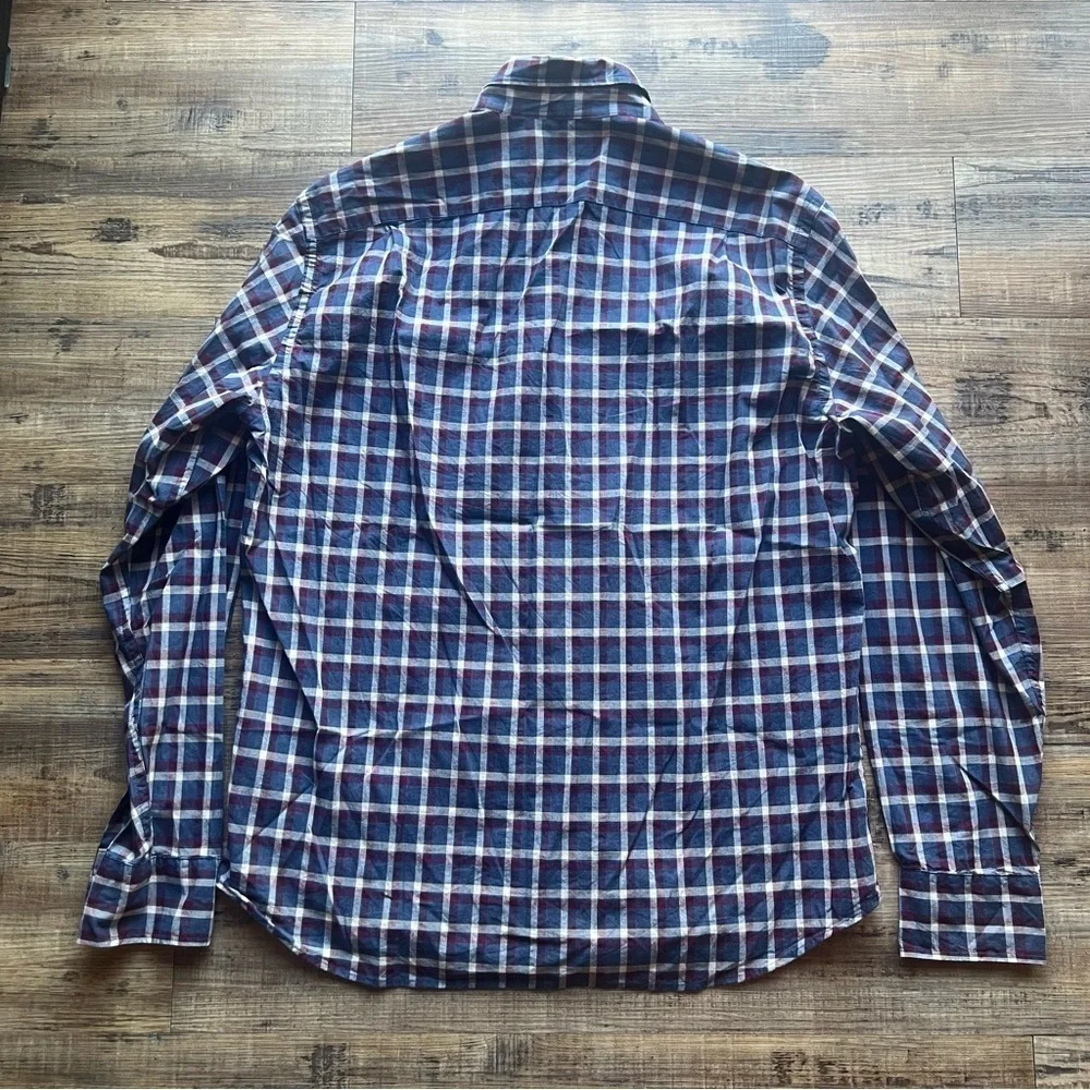 J. Crew Mercantile Flex Mens Slim Plaid Long Sleeve Button-Down Shirt Sz Large